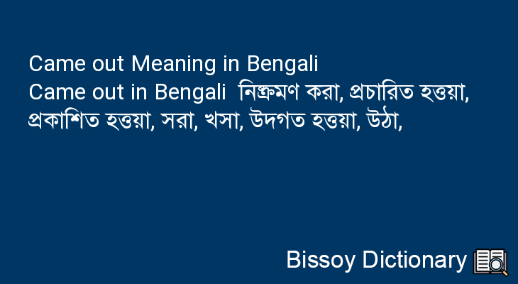 Came out in Bengali