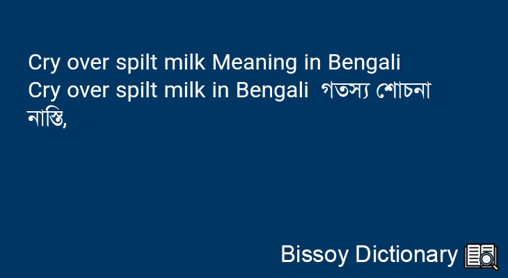Cry over spilt milk in Bengali