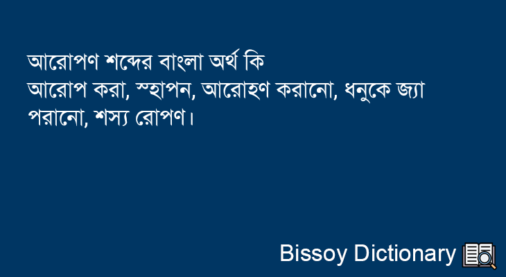 আরোপণ এর বাংলা অর্থ