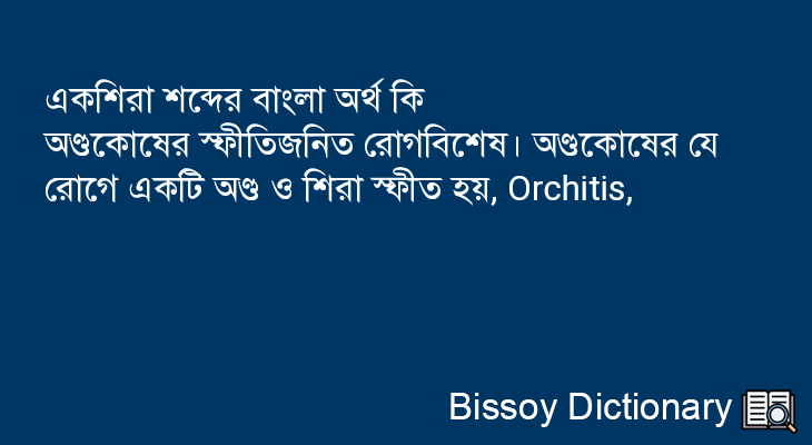 একশিরা এর বাংলা অর্থ