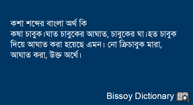 কশা এর বাংলা অর্থ