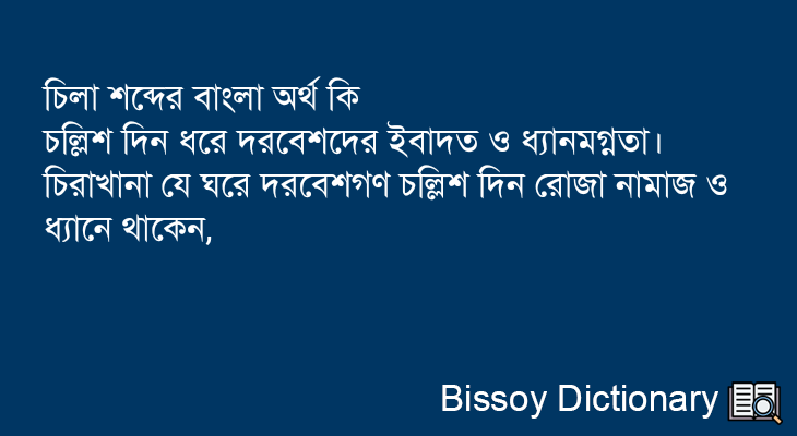 চিলা এর বাংলা অর্থ