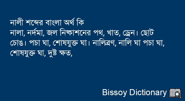 নালী এর বাংলা অর্থ