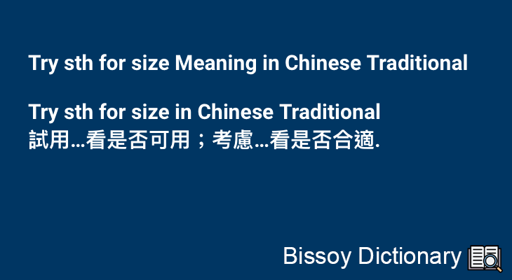 Try sth for size in Chinese Traditional